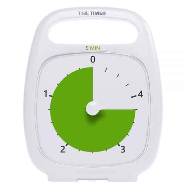 Time Timer Plus 5 min med grön skiva. Visuell timer som är bra för barn med autism, ADHD, Aspergers syndrom m.m. vid kortare arbetspass som t ex tandborstning.