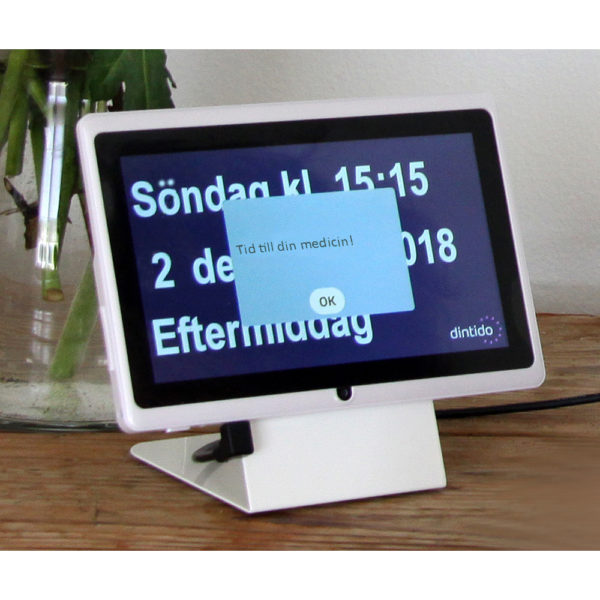 Dintido MED kalenderklocka med påminnelsefunktion för att lägga in upp till sex dagliga påminnelser. Bra för personer med demens eller andra kognitiva funktionsnedsättningar.